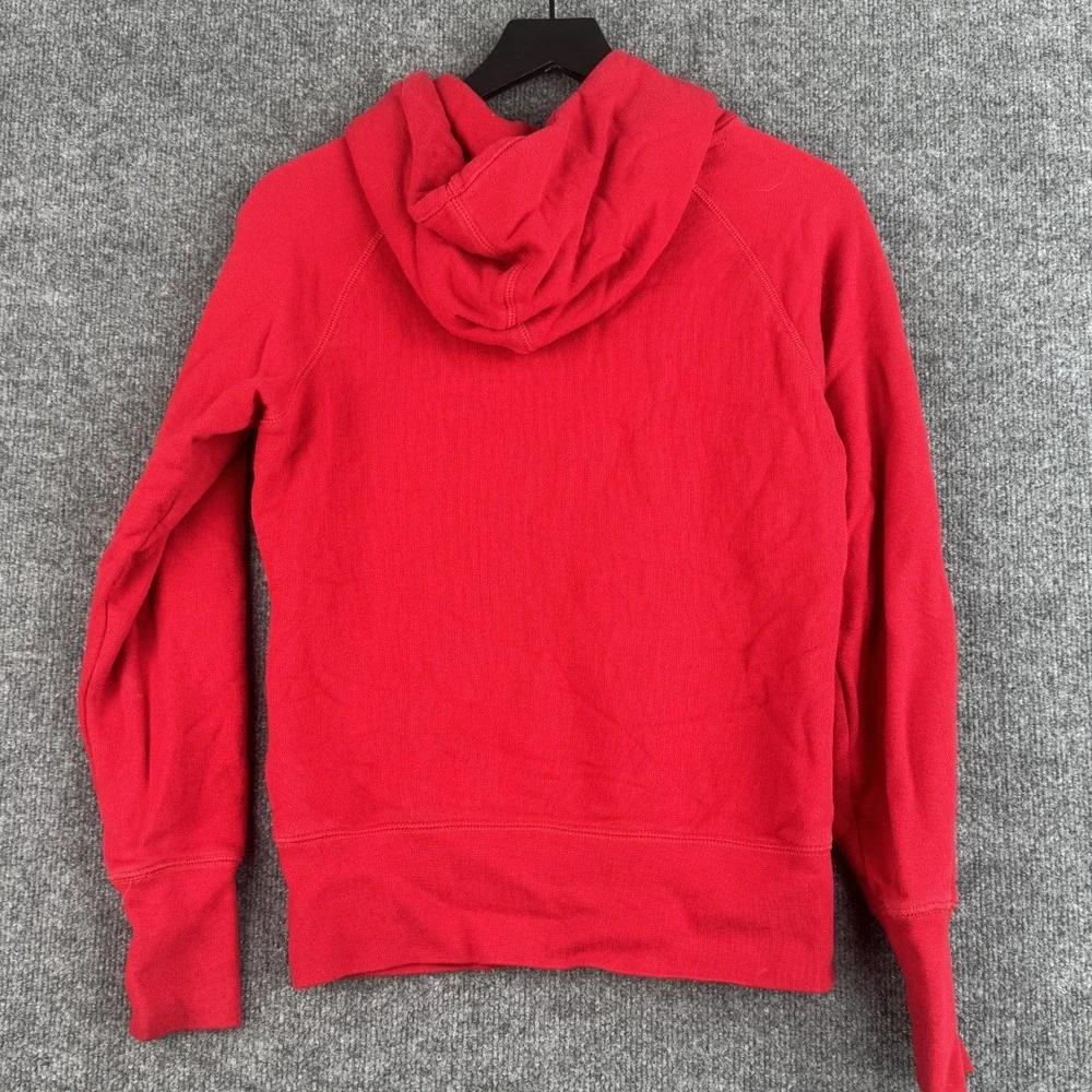 Nike Sportswear Hoodie Womens M Red Tonal Velour Logo Pullover Cotton Swoosh Y2K